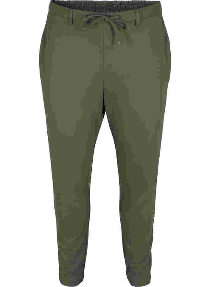 Cropped bukser med lommer, Thyme, Packshot image number 0