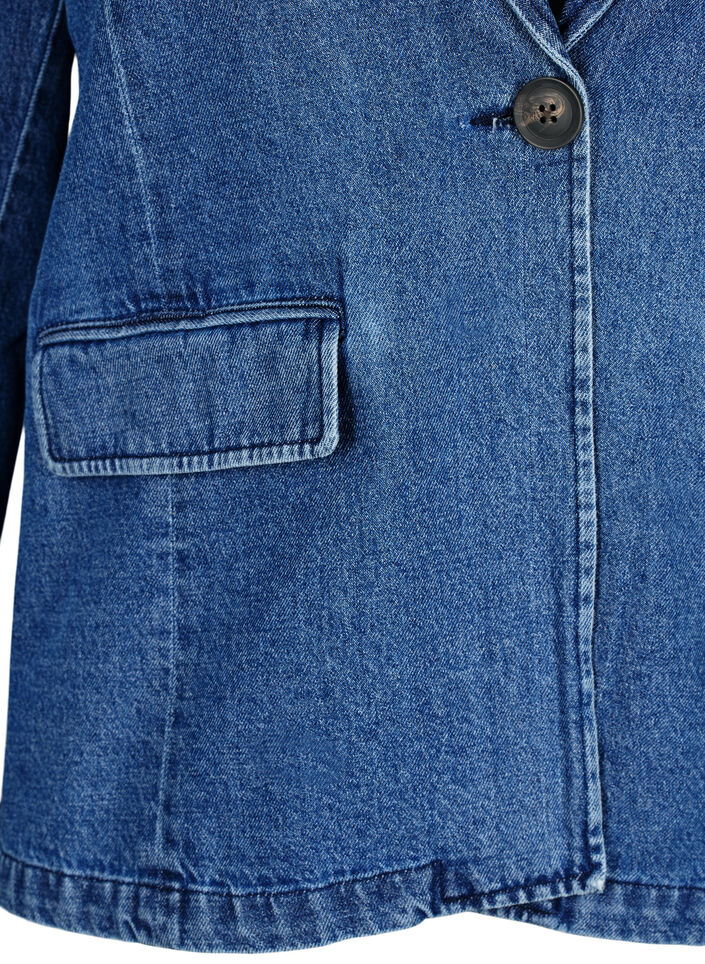 Denimblazer med lommer, Blue Denim, Packshot image number 2