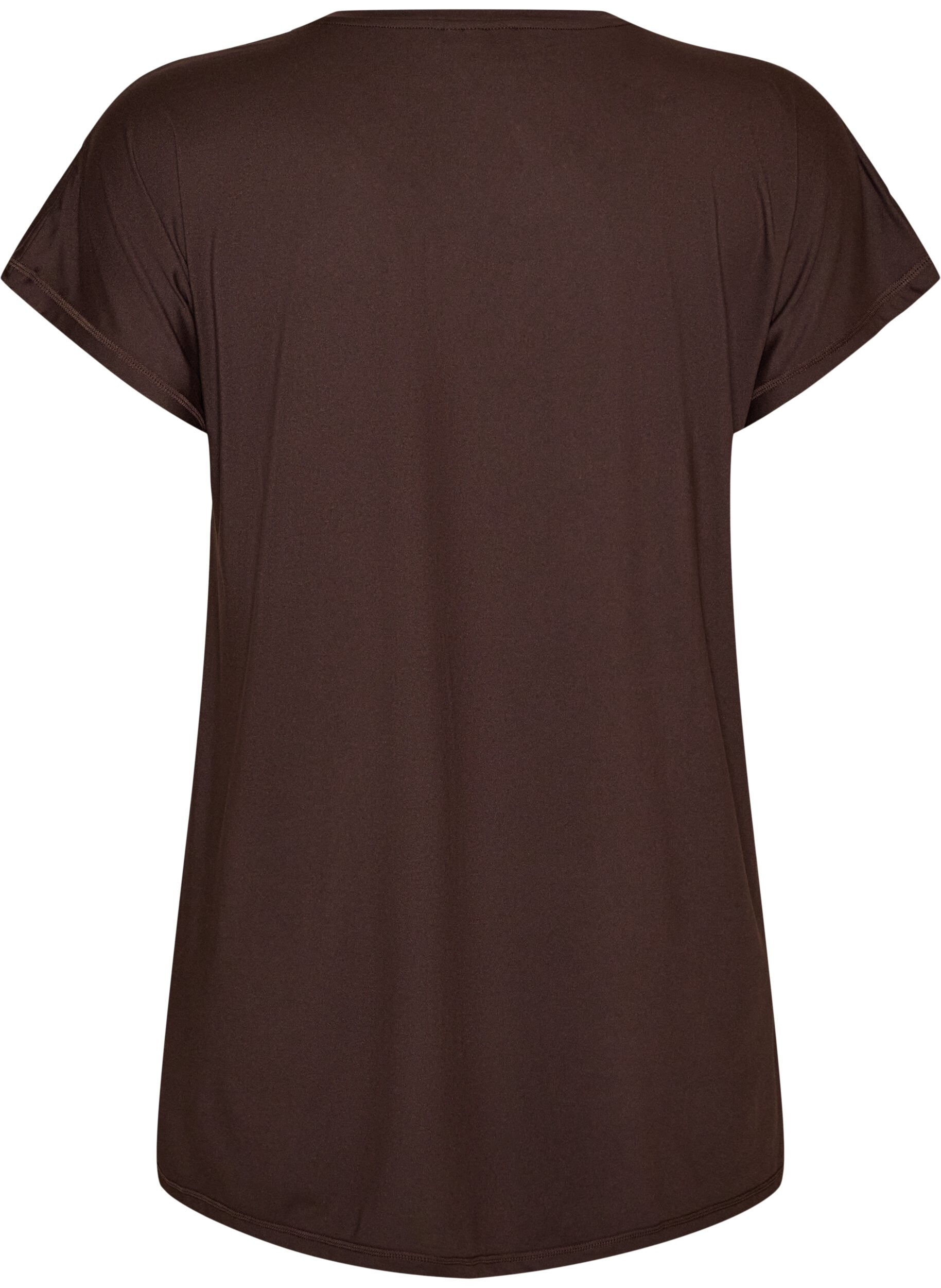 ZizziLang trenings-T-skjorte, Brun, Packshot image number 1