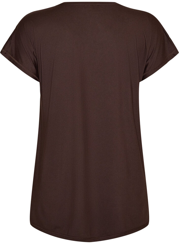 Lang trenings-T-skjorte, Brun, Packshot image number 1