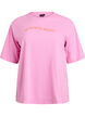 Sporty t-skjorte i &oslash;kologisk bomull, Rosa, Packshot image number 0