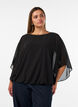 Chiffonbluse med ballongeffekt, Svart, Model image number 0