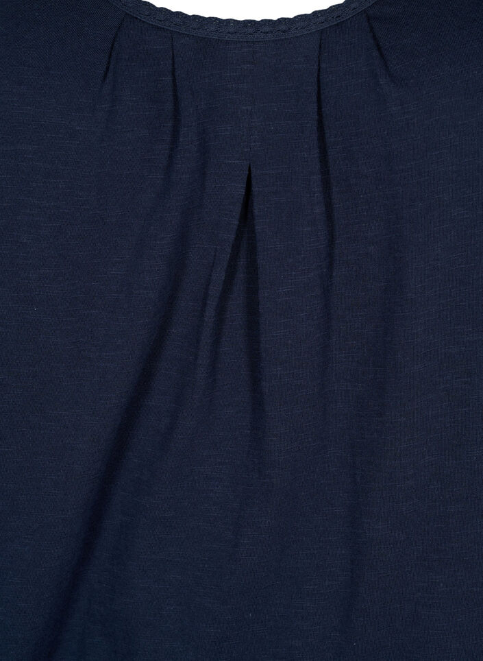 Bomullstopp med blondekant, Navy Blazer, Packshot image number 2