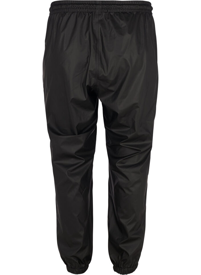 Regnsbukser med strikk og knyting, Black, Packshot image number 1