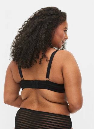 Zizzi Vattert BH med bøyle, Black, Model image number 1