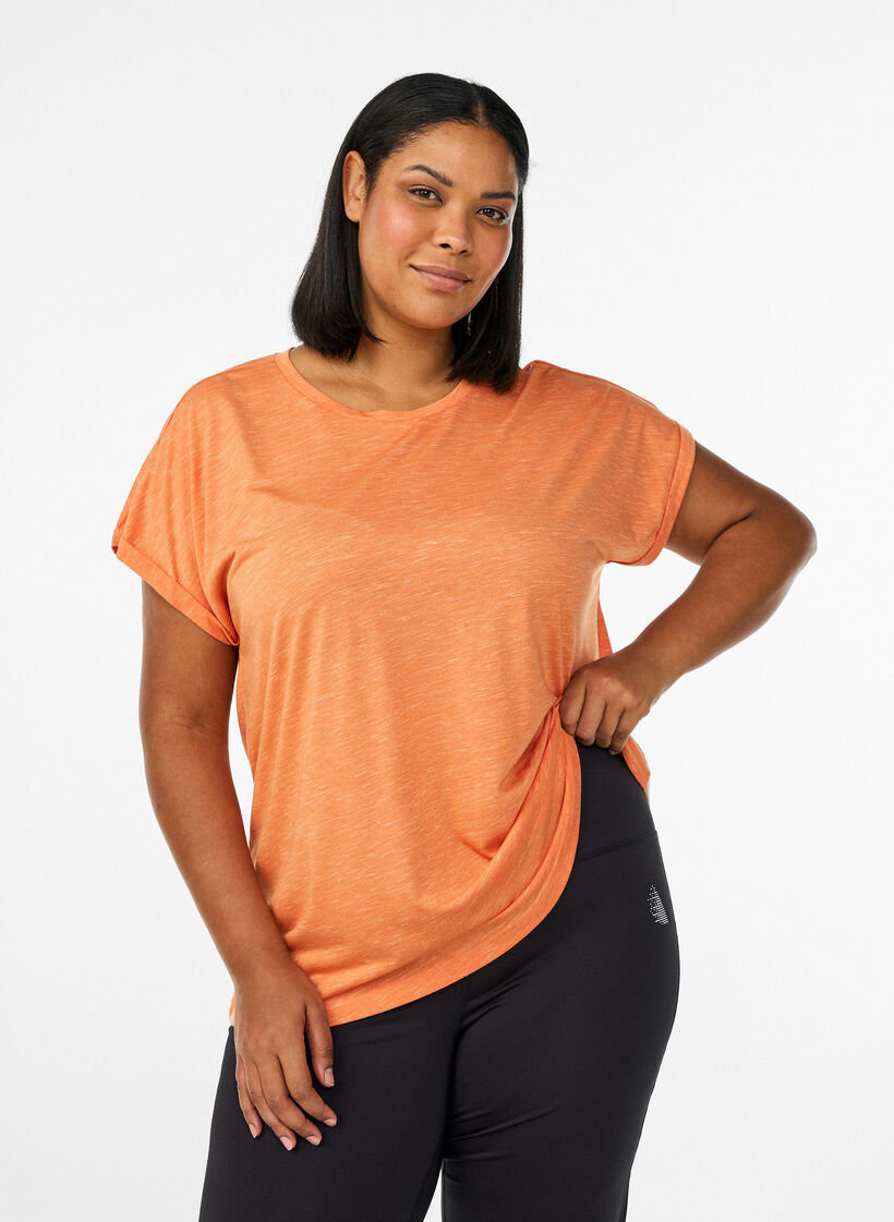 L&oslash;s trenings-T-skjorte med korte ermer, Orange, Model image number 0