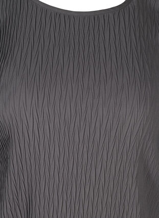Strukturert bluse med puffermer, Asphalt, Packshot image number 2