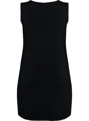 Ermeløs kjole med slim fit, Black, Packshot image number 1