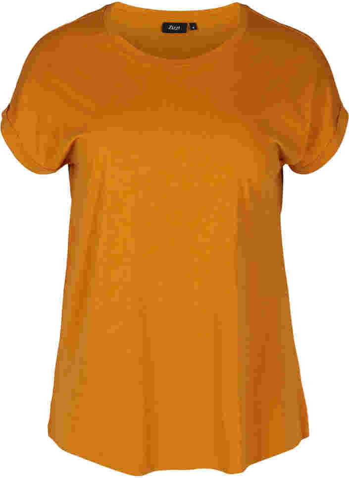 T-skjorte i bomullsmiks, Buckthorn Brown Mel., Packshot image number 0