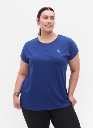Kortermet trenings-T-skjorte, Sodalite Blue, Model image number 0