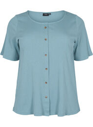 T-skjorte med knapper, Goblin Blue