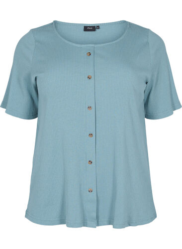 T-skjorte med knapper, Goblin Blue, Packshot image number 0