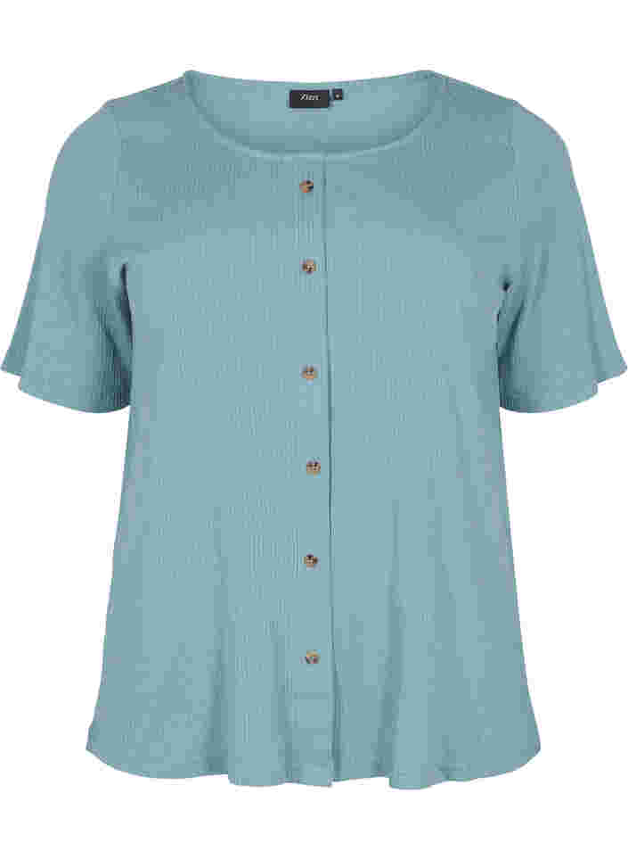 T-skjorte med knapper, Goblin Blue