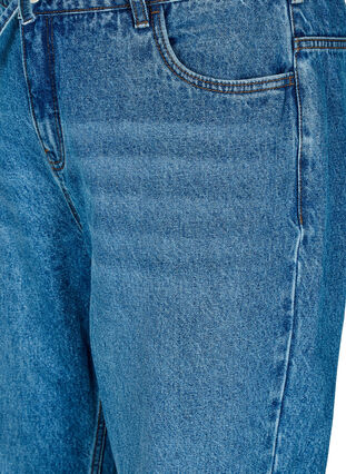 Zizzi Straight fit jeans med knytebelte, Blue Denim, Packshot image number 2