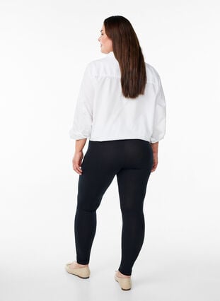 Zizzi Basis leggings i viskose, Svart, Model image number 2