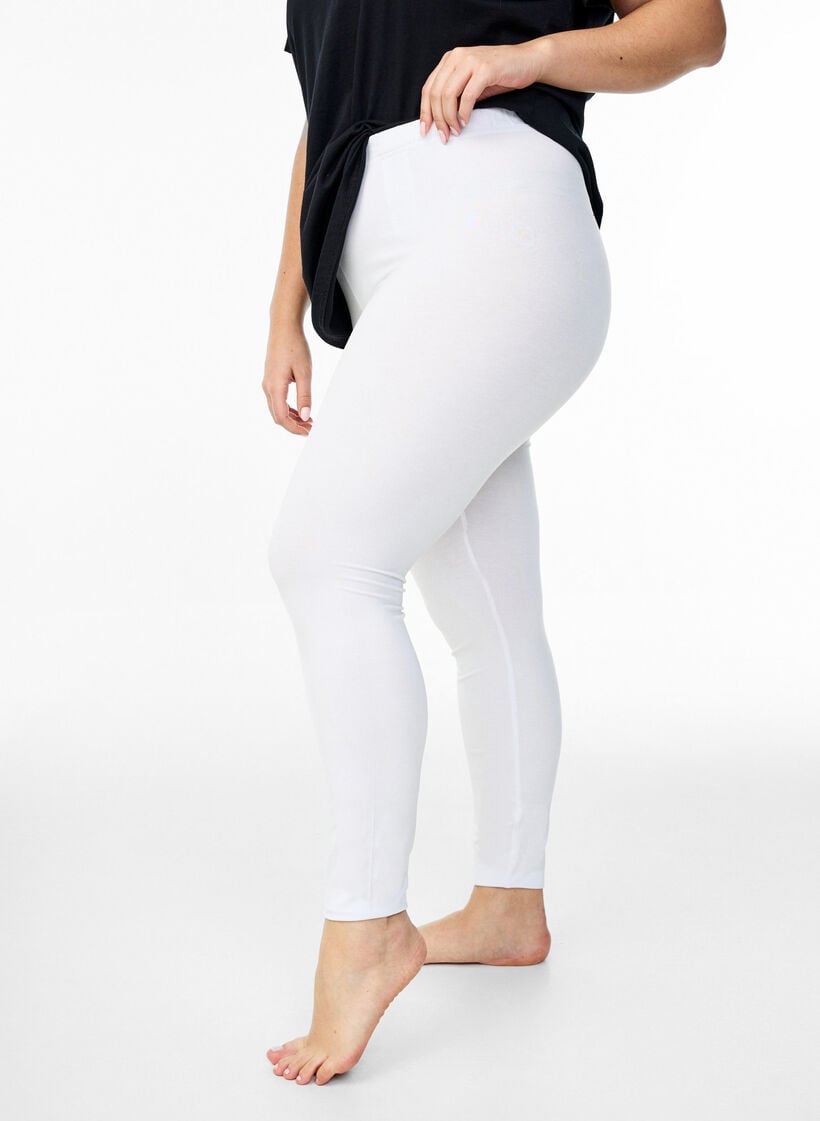 Basis leggings i viskose, Hvit, Model image number 0
