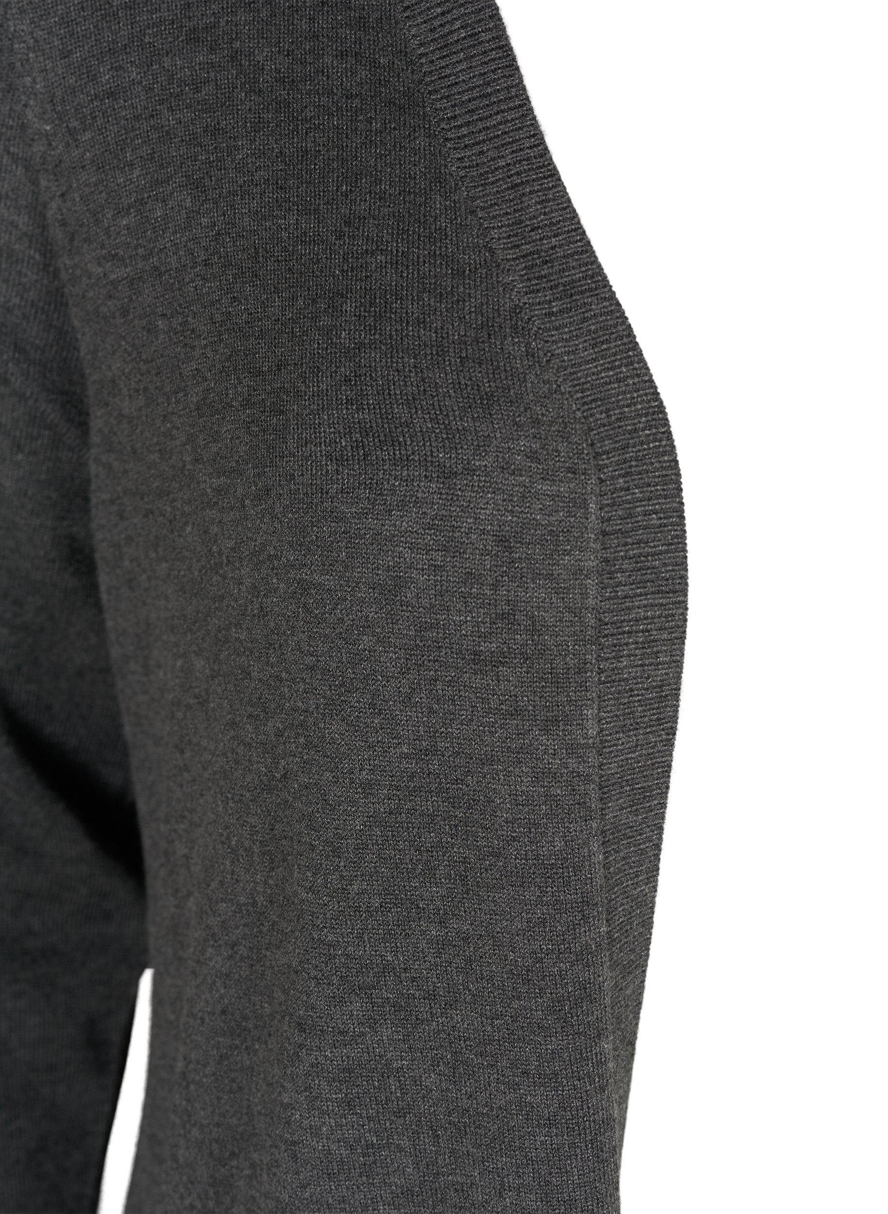ZizziLang strikkecardigan i viskoseblanding, Gr&aring;, Packshot image number 2