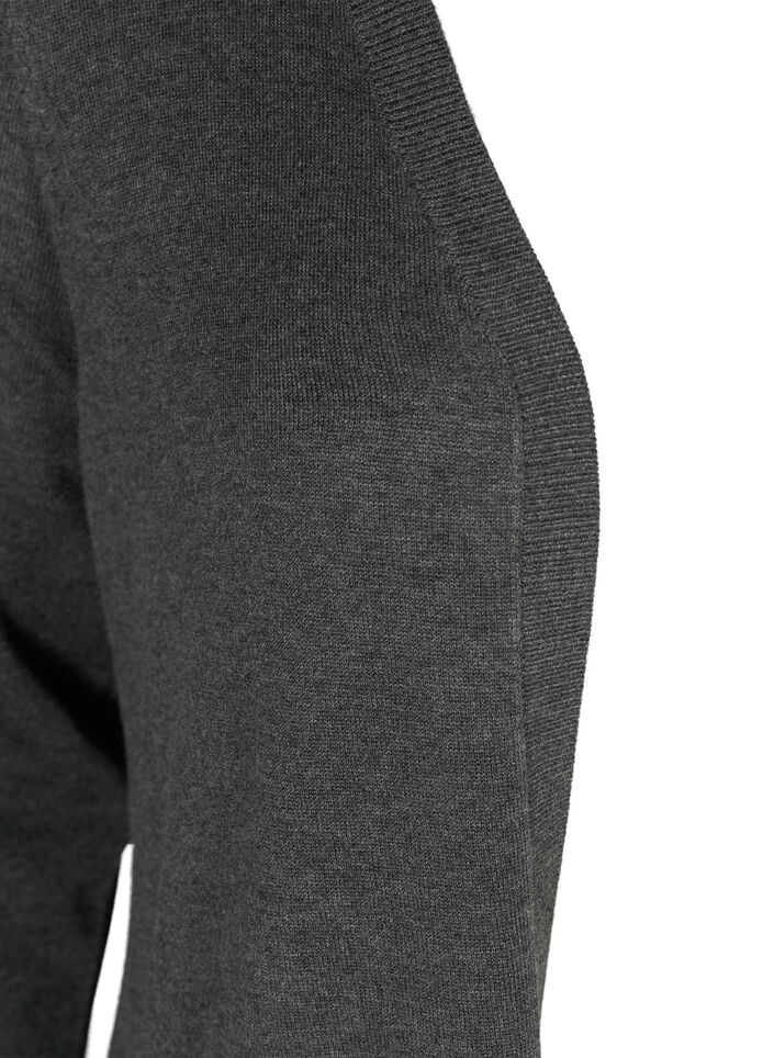 Lang strikkecardigan i viskoseblanding, Gr&aring;, Packshot image number 2