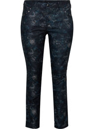 Mønstrete Emily jeans med nagler, Black AOP