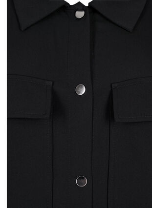 Lang skjortejakke med knappelukking, Black, Packshot image number 2