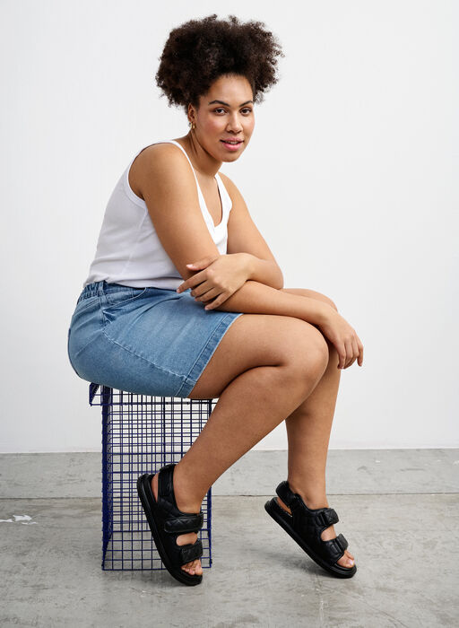 Wide fit skinnsandal , Svart Wide fit skinnsandal