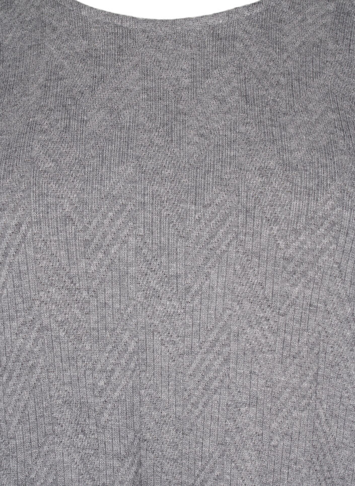 Mønstret bluse med lange ermer, Grå, Packshot image number 2