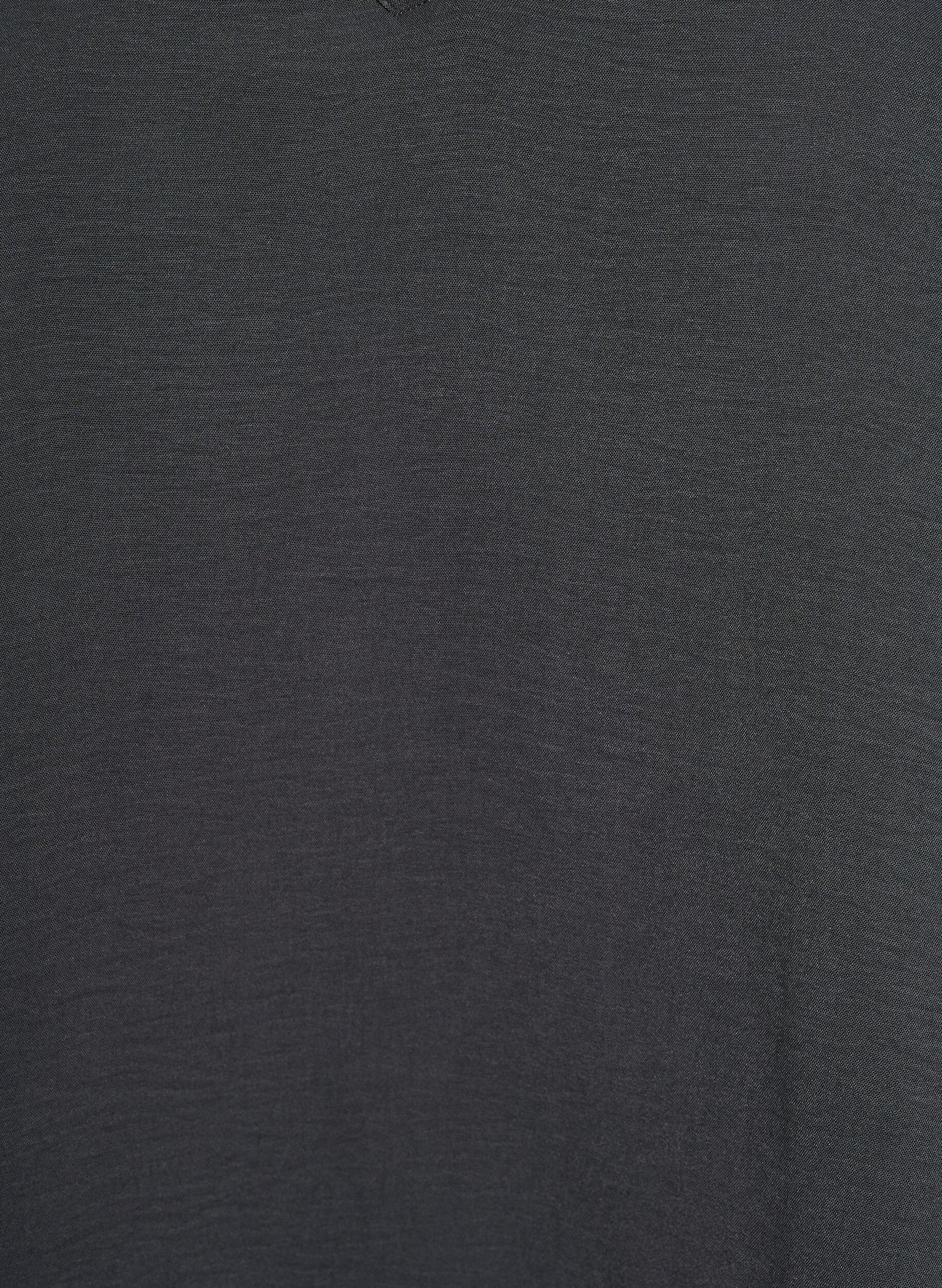 ZizziBluse med smockmansjetter og V-hals, Gr&aring;, Packshot image number 2