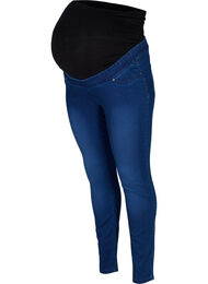 Mammajeggings i en bomullsmiks, Dark blue denim