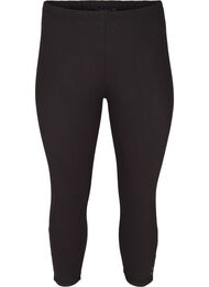 3/4-leggings med knapper, Svart