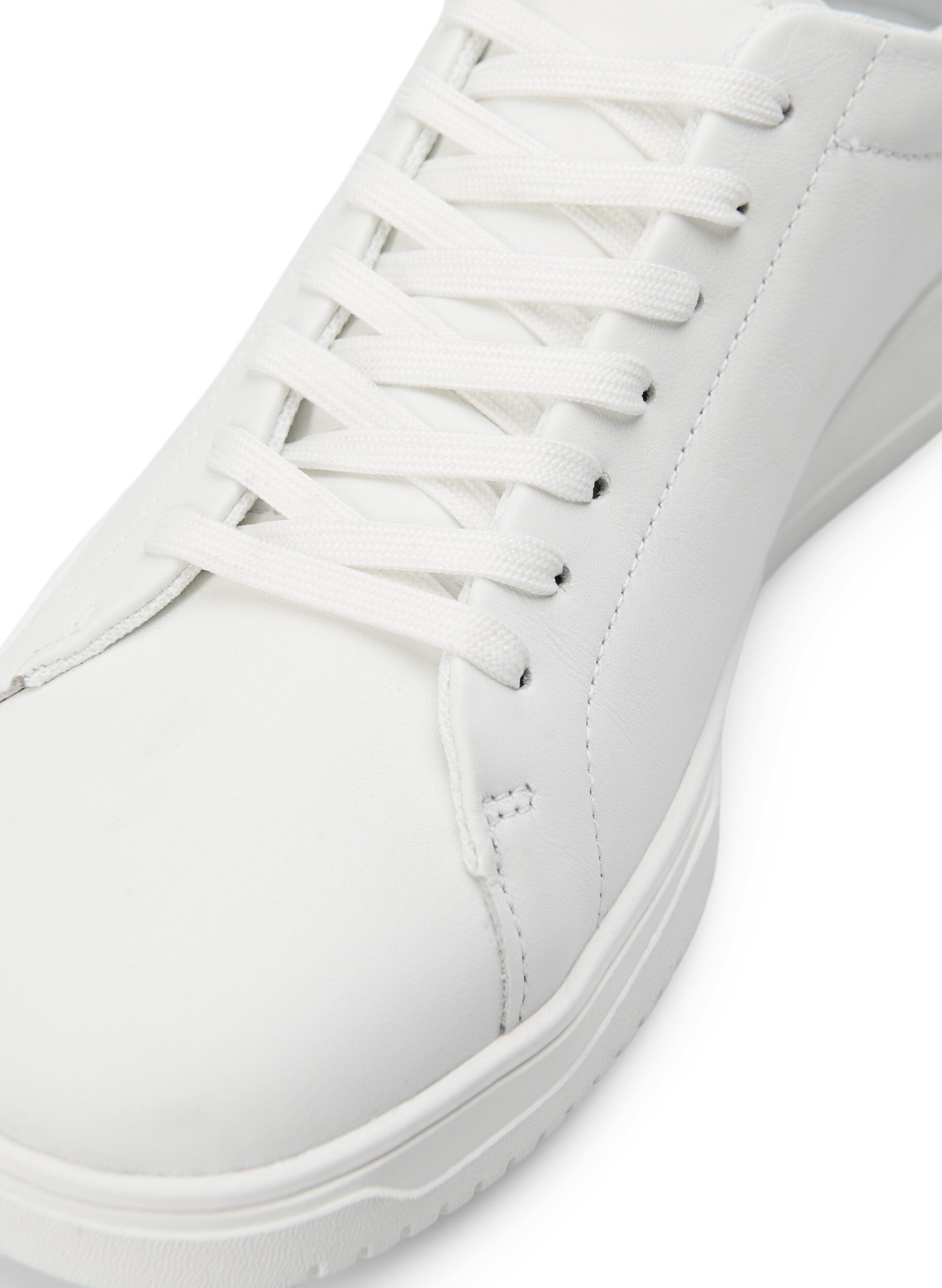 Zizzi Wide fit sneakers i skinn, White, Packshot image number 2
