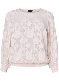 Jacquardbluse med smocking