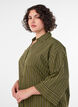 Loose fit stripete skjorte med 3/4-ermer, Gr&oslash;nn, Model image number 3