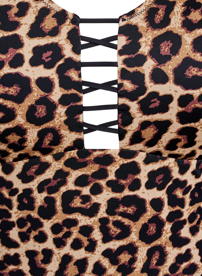 Badedrakt med dyretrykk og stringdetaljer, Leopard AOP, Packshot