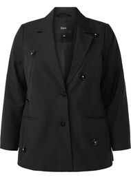Blazer med paljettblomster, Black