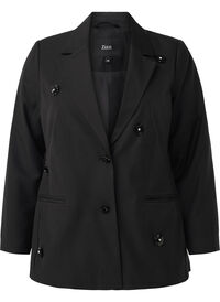 Blazer med paljettblomster, Black Blazer med paljettblomster