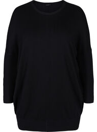 Strikket tunika i en viskoseblanding, Black