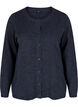Kort melert strikket cardigan med knappelukking, Night Sky Mel., Packshot image number 0