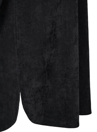 Zizzi Fløyelskjole med 3/4-ermer og knapper, Black, Packshot image number 3