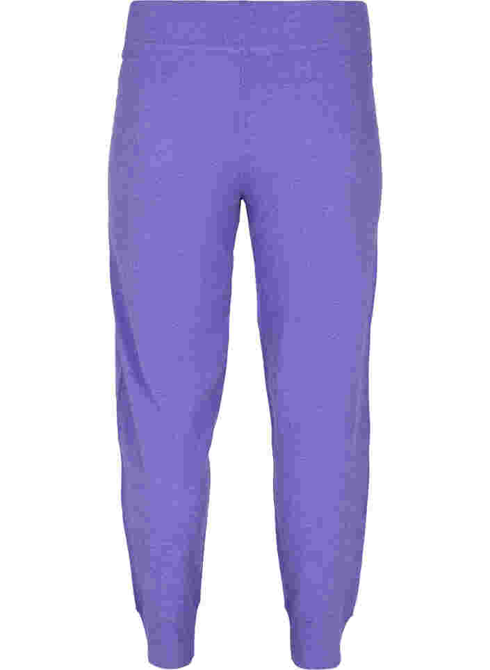 Melerte strikkebukser med ribb, Purple Opulence Mel., Packshot image number 1