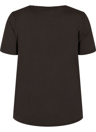 T-skjorte i bomull med trykk, Black ACID WASH, Packshot image number 1