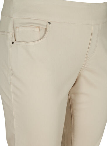 Tettsittende capribukser i bomullsmiks, Rainy Day, Packshot image number 2
