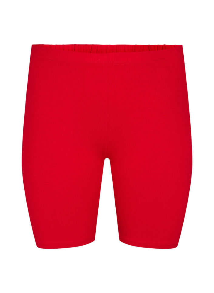 Ensfargede standard sykkelshorts, Rød, Packshot image number 0