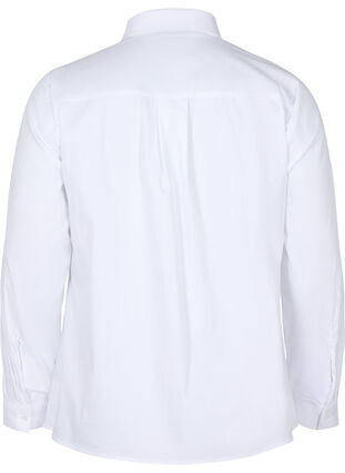 Klassisk skjorte med krage og knapper, Bright White, Packshot image number 1