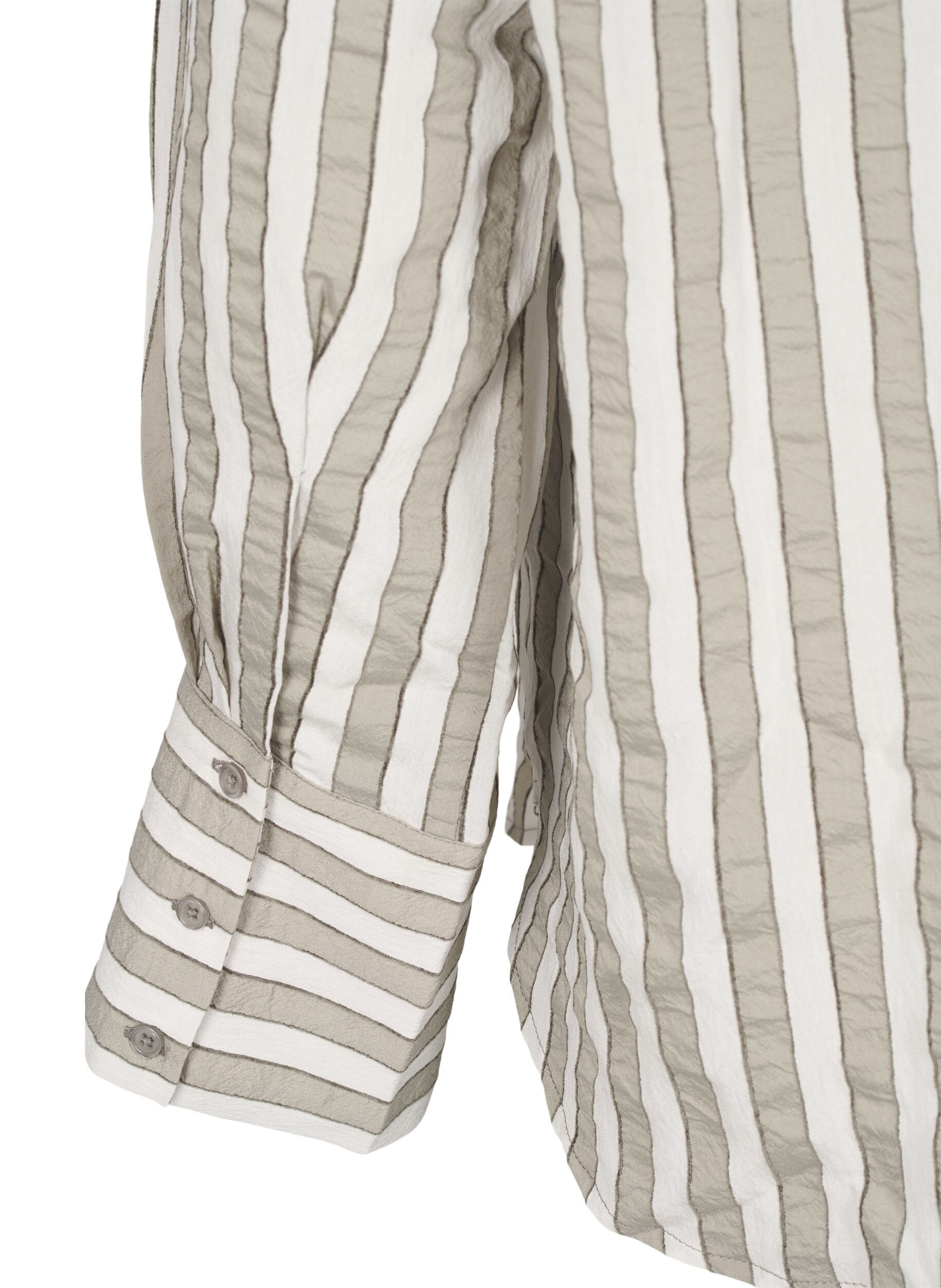 Zizzi Ledig skjorte med striper, Beige, Packshot image number 3
