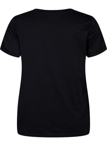 T-skjorte til trening med trykk, Black White Logo, Packshot image number 1