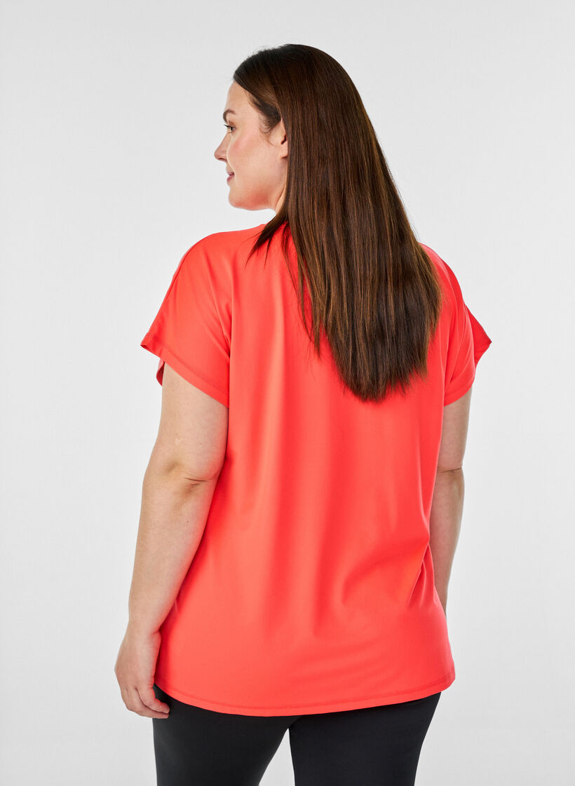 Ensfarget trenings-T-skjorte, Orange, Model image number 2