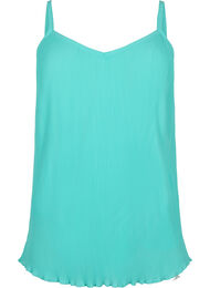 Ermeløs topp i plissé, Turquoise