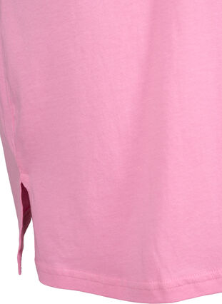 Ensfarget oversized T-skjorte med V-hals, Rosebloom, Packshot image number 3