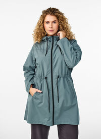 FLASH - Vannavstøtende parkas med hette, Grønn FLASH - Vannavstøtende parkas med hette, Grønn, Model