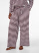 Stripete pyjamasbukser med h&oslash;y midje og vide ben, R&oslash;d, Model image number 2